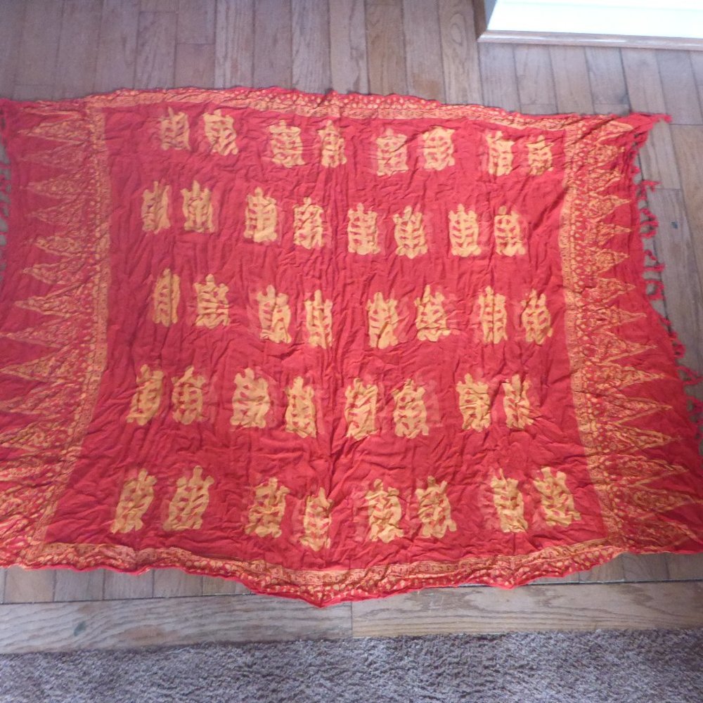 Red & Gold Women's Swim Sarong Beach Wrap